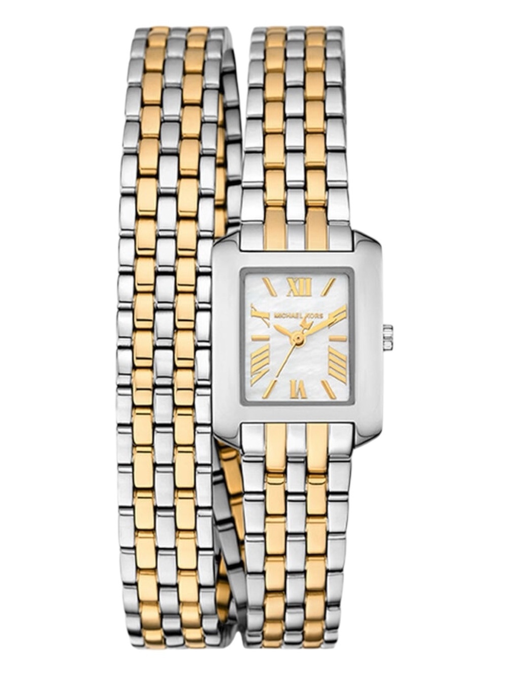 MICHAEL MICHAEL KORS PETITE EMERY TWO-TONE DOUBLE WRAP WATCH NEW